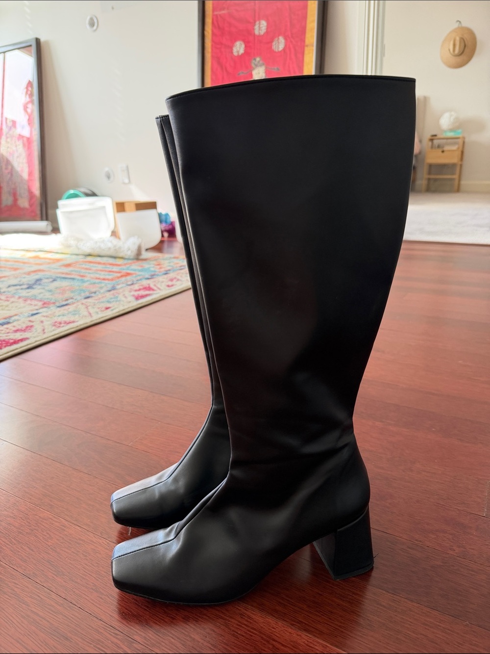 ALOHAS Black Vegan Square Toe Boots - Picture 2 of 9